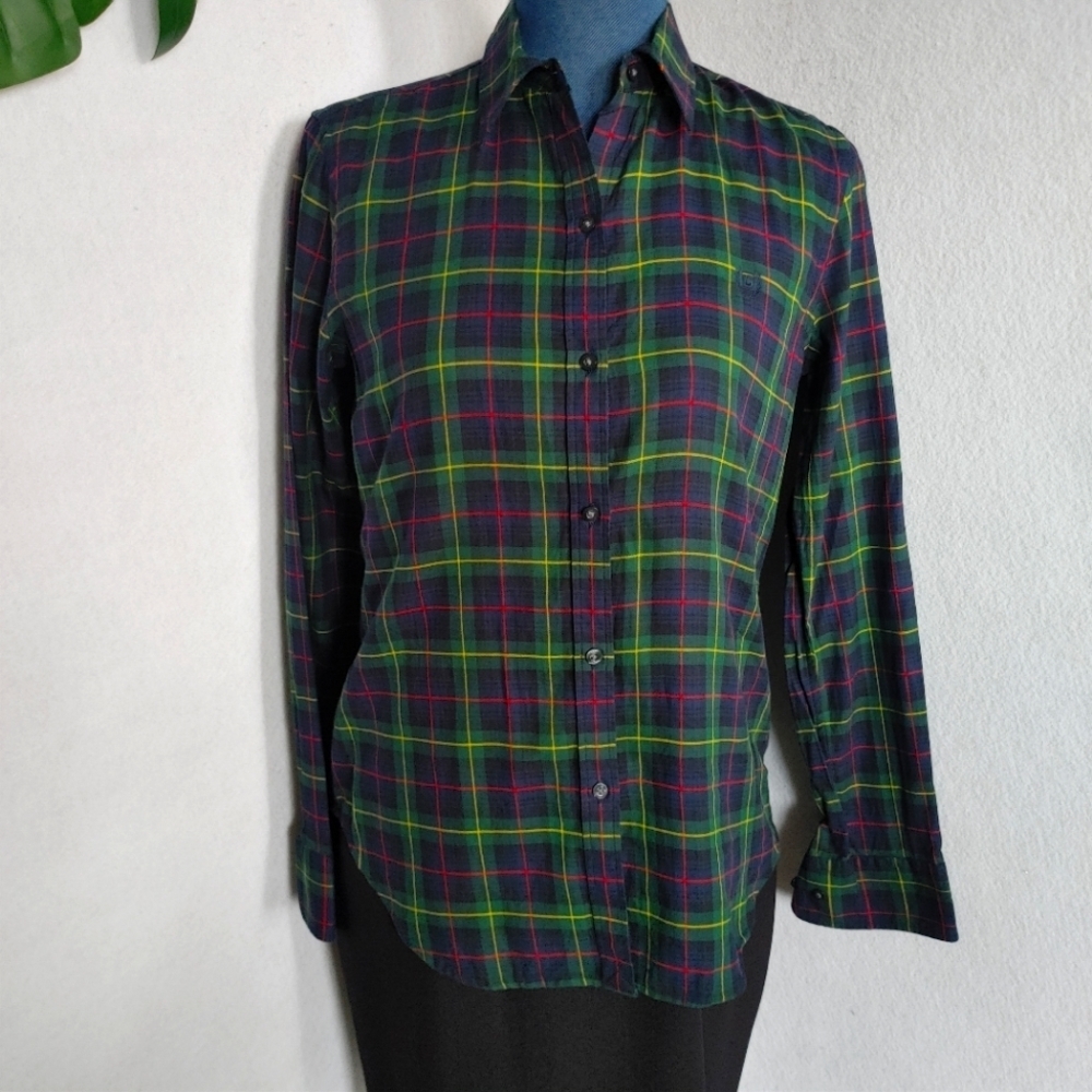 Chaps Classics Blue Green Plays Button Down Shirt